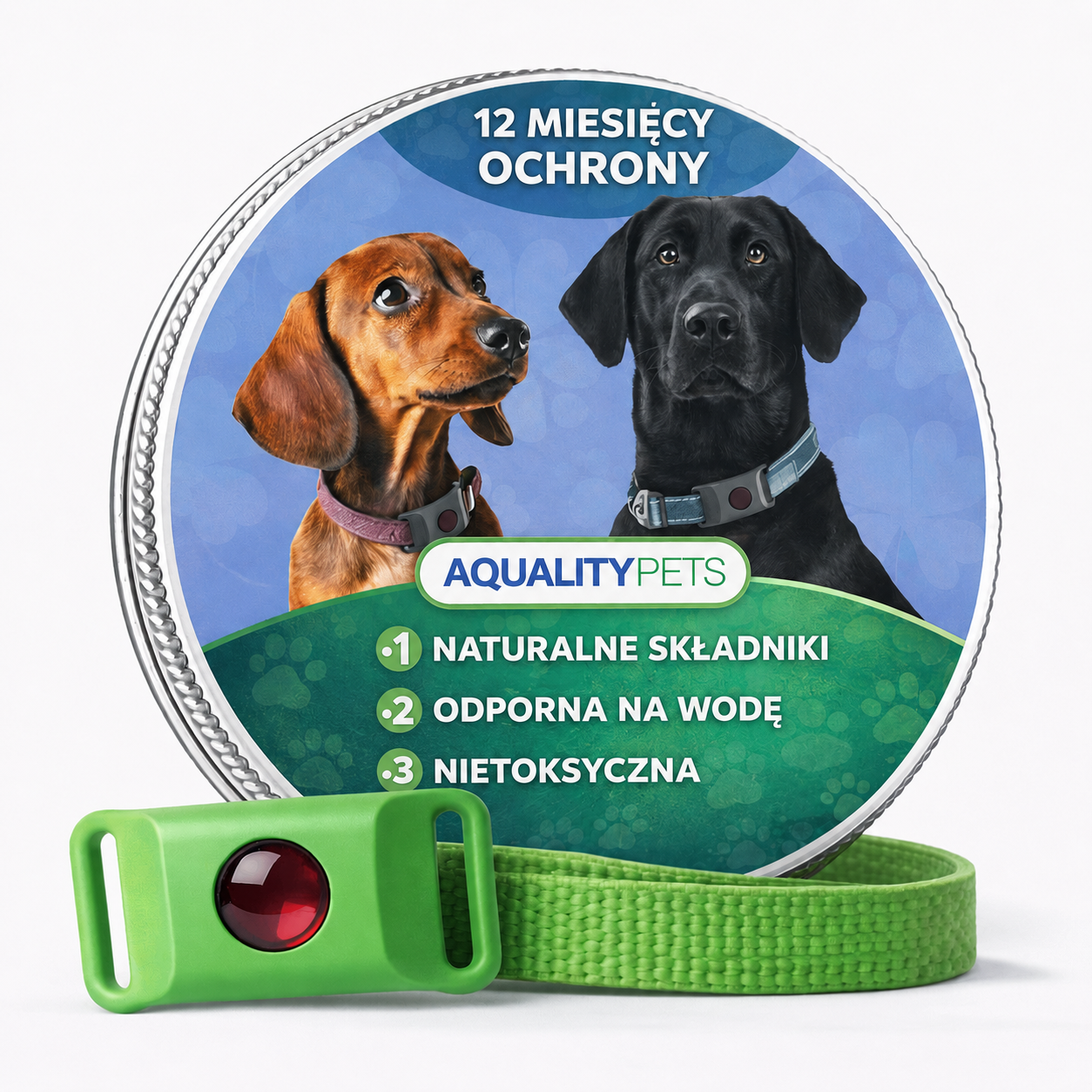 Naturalna obroża AqualityPets dla psów