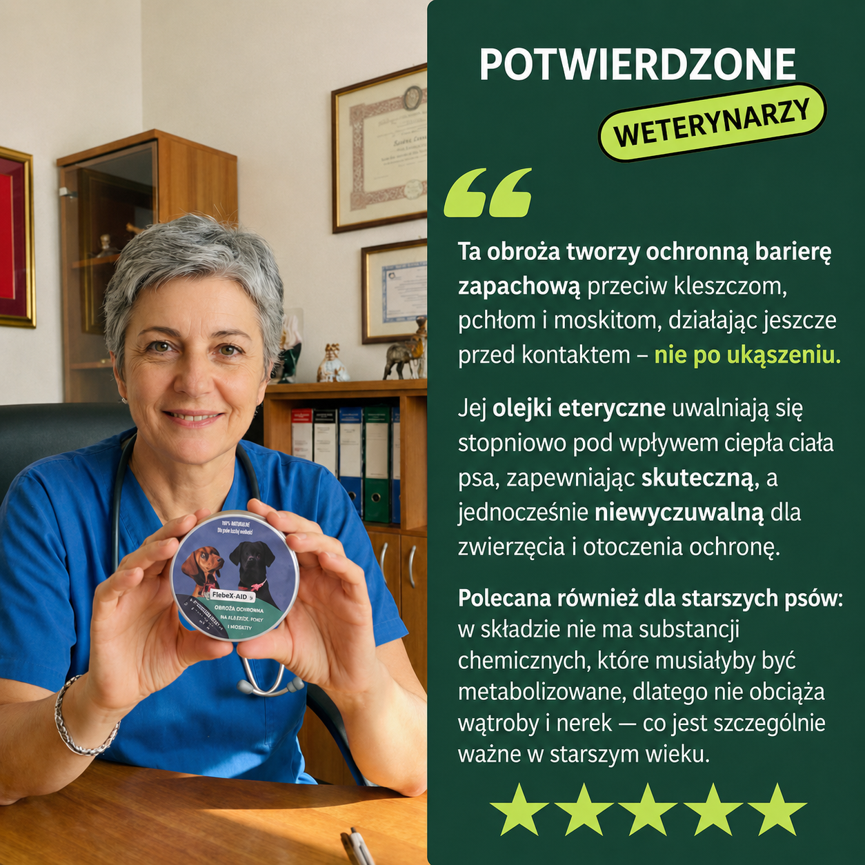 Naturalna obroża AqualityPets dla psów